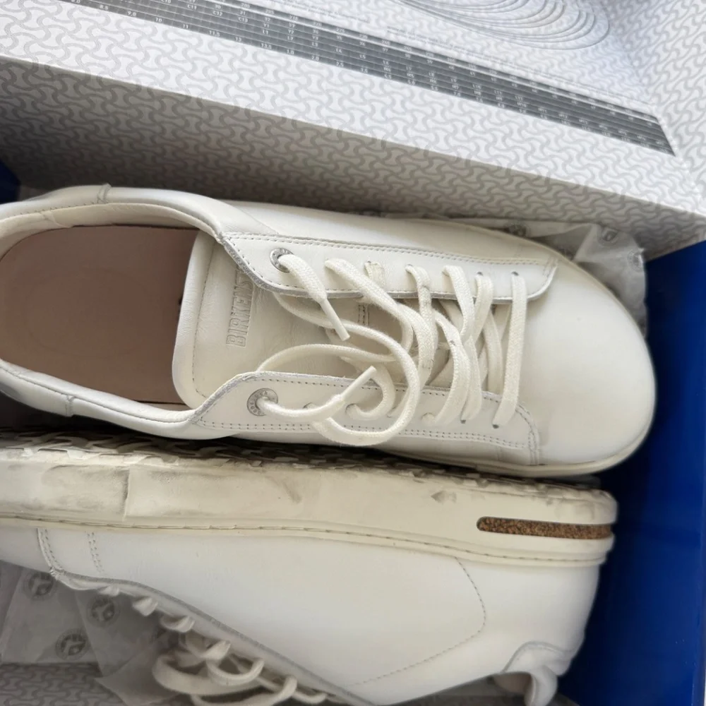 Mens white leather Birkenstock sneakers - Picture 2 of 7